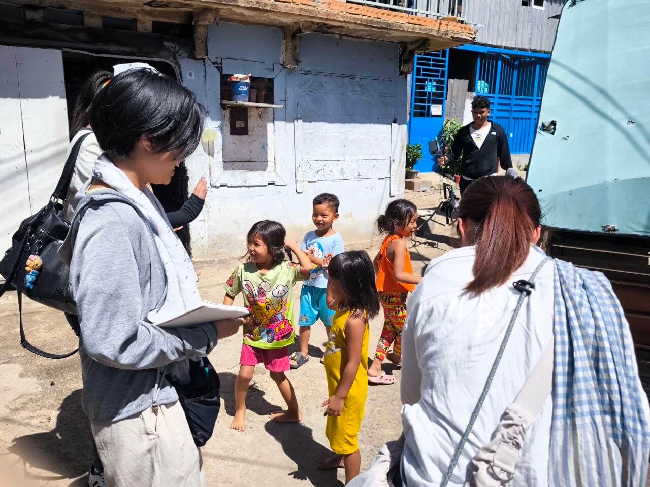 Visiting a local community during fieldwork (Phnom Penh, Cambodia)