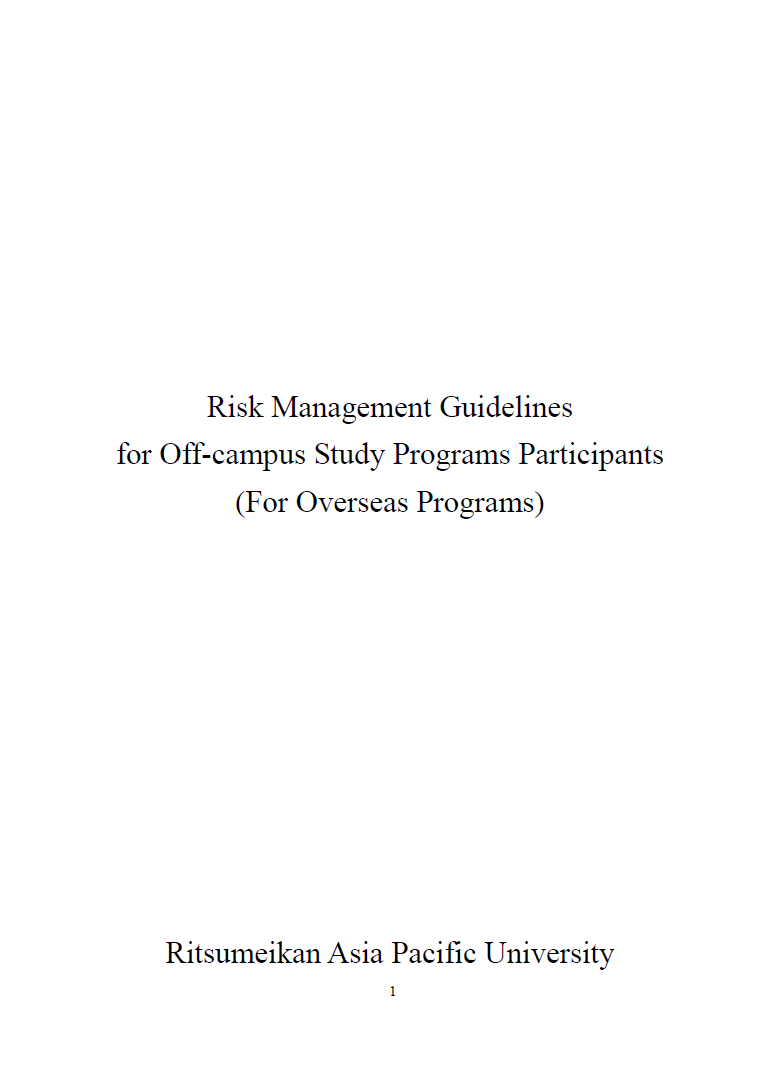 Student Preparedness/ Risk Management Guidelines for Students