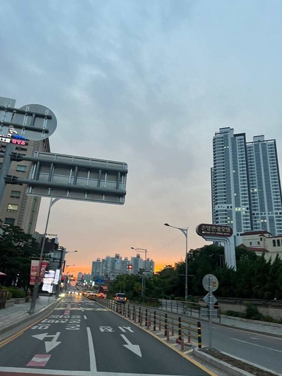 Streetscape of a Korean city