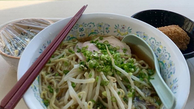 I usually go for a warm bowl of ramen and some side dish