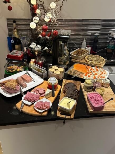 Traditional Swedish Christmas spread