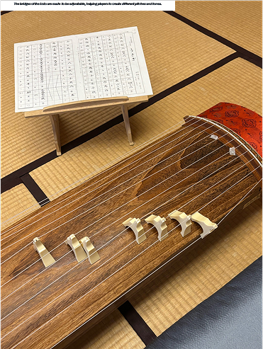 The bridges of the koto are made to be adjustable, helping players to create different pitches and tones